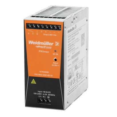 1478130000 Блок питания регулируемый PRO MAX 240W 24V 10A Weidmueller 1478130000 Блок питания регулируемый PRO MAX 240W 24V 10A Weidmueller
