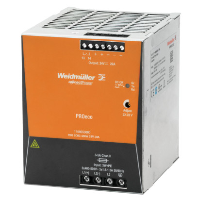 1469550000 Источник питания регулируемый PRO ECO3 480W 24V 20A Weidmueller 1469550000 Источник питания регулируемый PRO ECO3 480W 24V 20A Weidmueller
